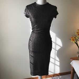 NWT Stella Luce black dress w bronze accents